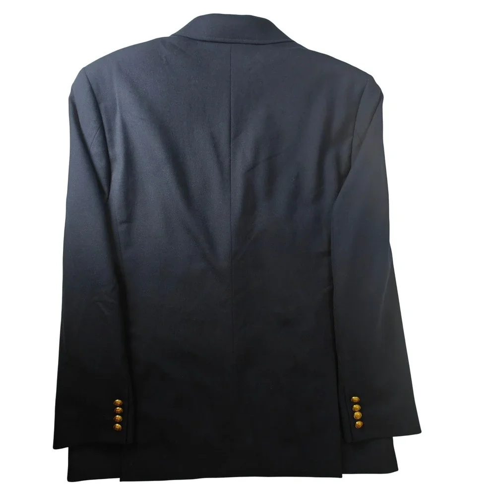 J.Crew Thompson University Blazer Navy Blue Wool Blend Gold Anchor Buttons 42R